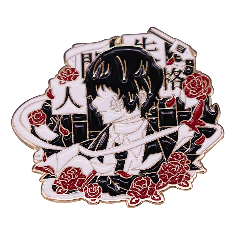 Bungo Stray Dogs enamel pin Dazai Osamu brooch anime badge