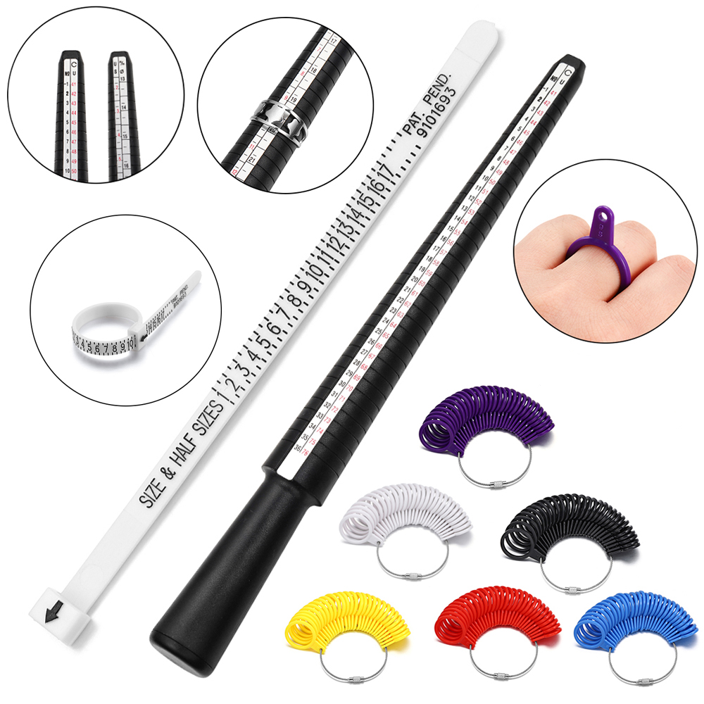 Jauge de mesure professionnelle, anneau de doigt, bâton de mandrin, anneau de jauge de doigt pour bricolage, ensemble d'outils de mesure de bijoux à la mode