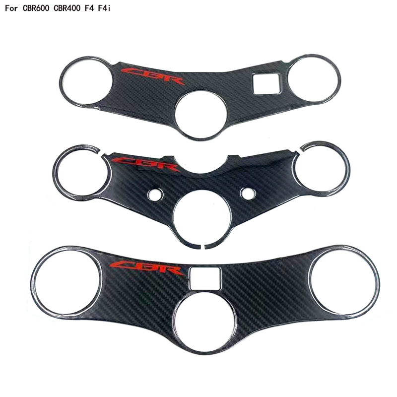 Dla Honda CBR600 CBR400 F4 F4i 99-07 06 Włókno węglowe 3D Potrójne drzewo Naklejka Górny zacisk Górna przednia osłona Naklejka Ochraniacz