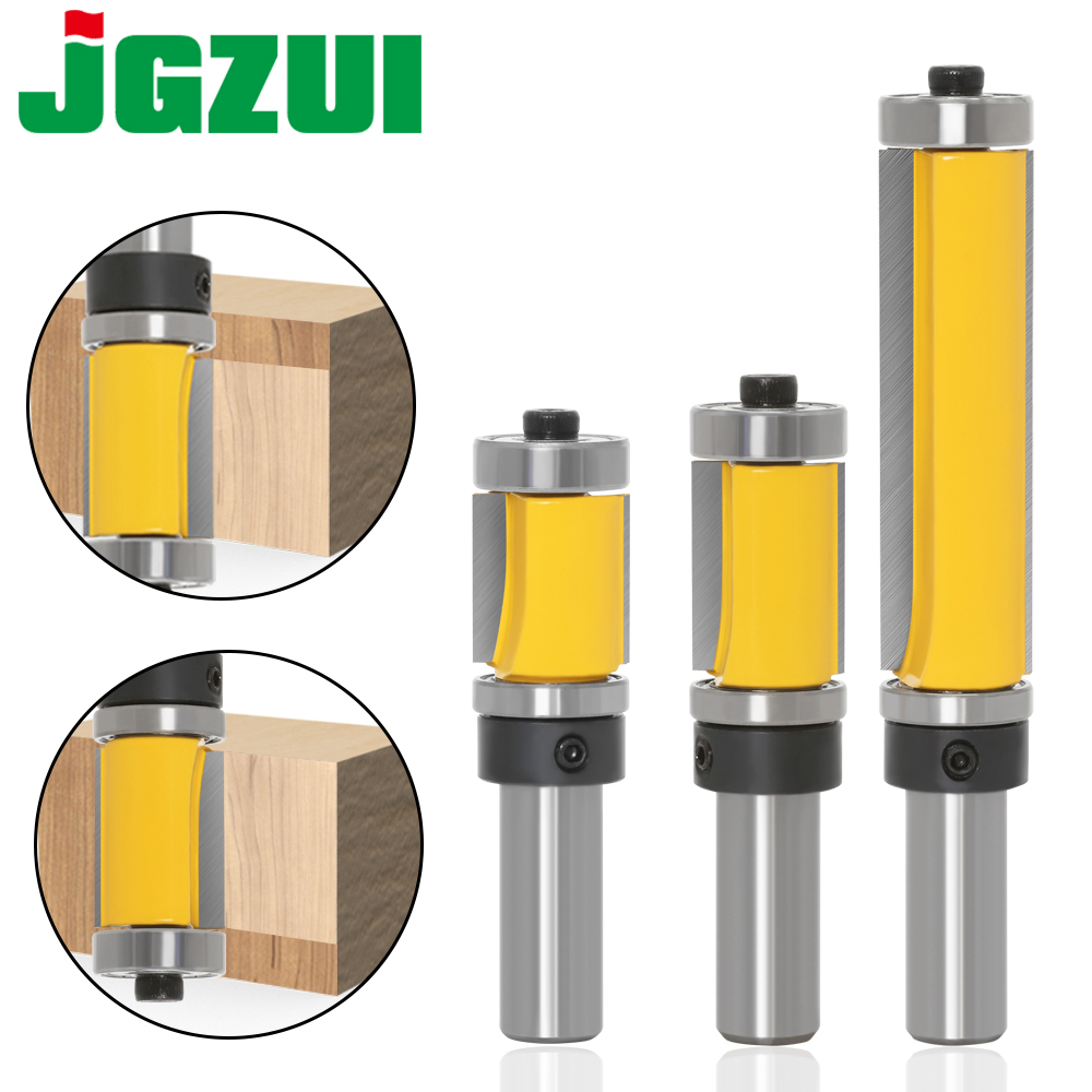 12mm 1/2" Shank Flush Trim Router Bit Top & Bottom Bearing - 1-1/2"H For Woodworking Cutting Tool