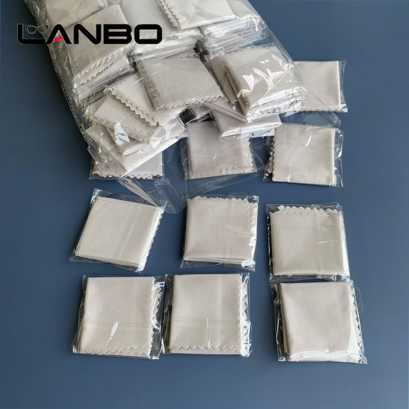 LANBO-paño de limpieza de microfibra para gafas, paquete Individual de 100 piezas, 145x170mm, color gris, para pantalla de teléfono