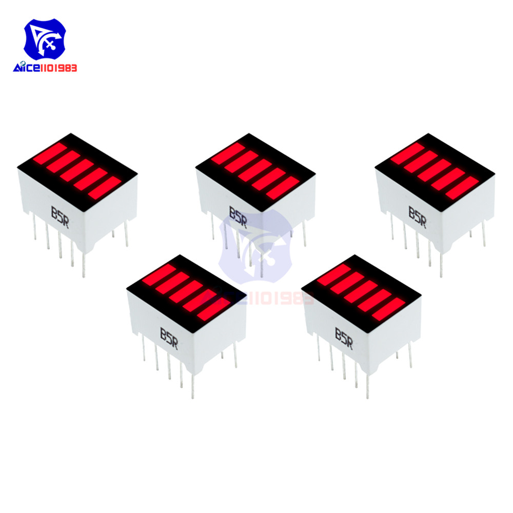 diymore 5PCS/Lot 5 Segment Red Color LED Display Indicator for Arduino