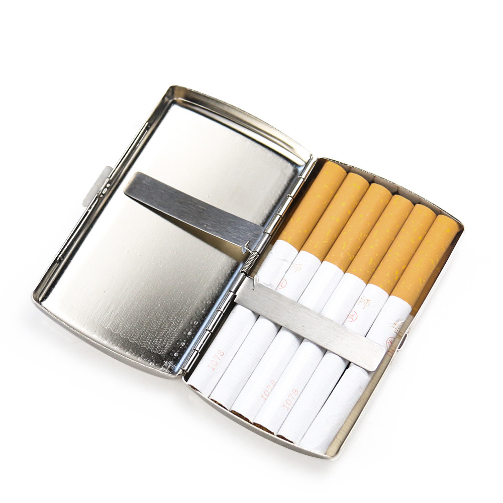 Aluminium Sigaren Sigarettenkoker Draagbare Pocket Box Houder voor 20-stokken Opslagcontainer Cadeau Roken Accessoires Willekeurig