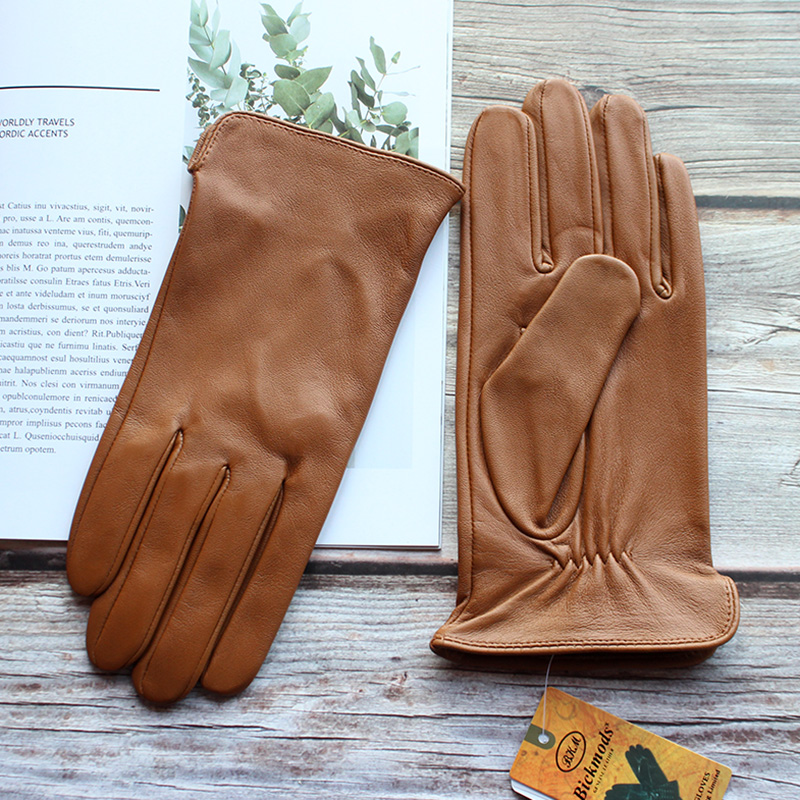 Summer Driving Sheepskin Gloves Men's Thin Touch Screen Leather Unlined Fashionable and Simple Motorcycle Riding  Gloves