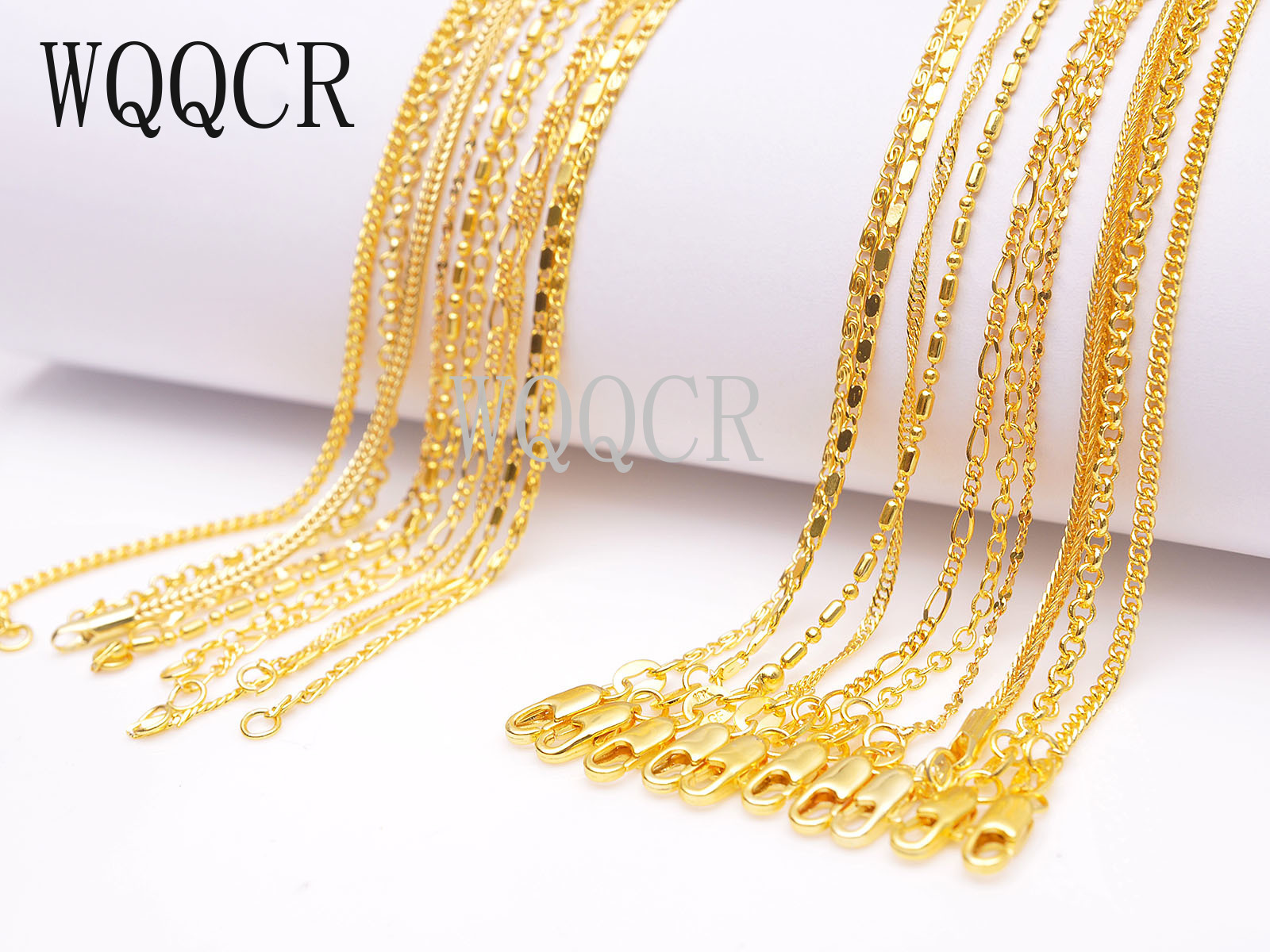 10 piezas de joyería mixta, fabricación de collar lleno de oro de 18K, colgante de cadena de 16-30 pulgadas, venta al por mayor