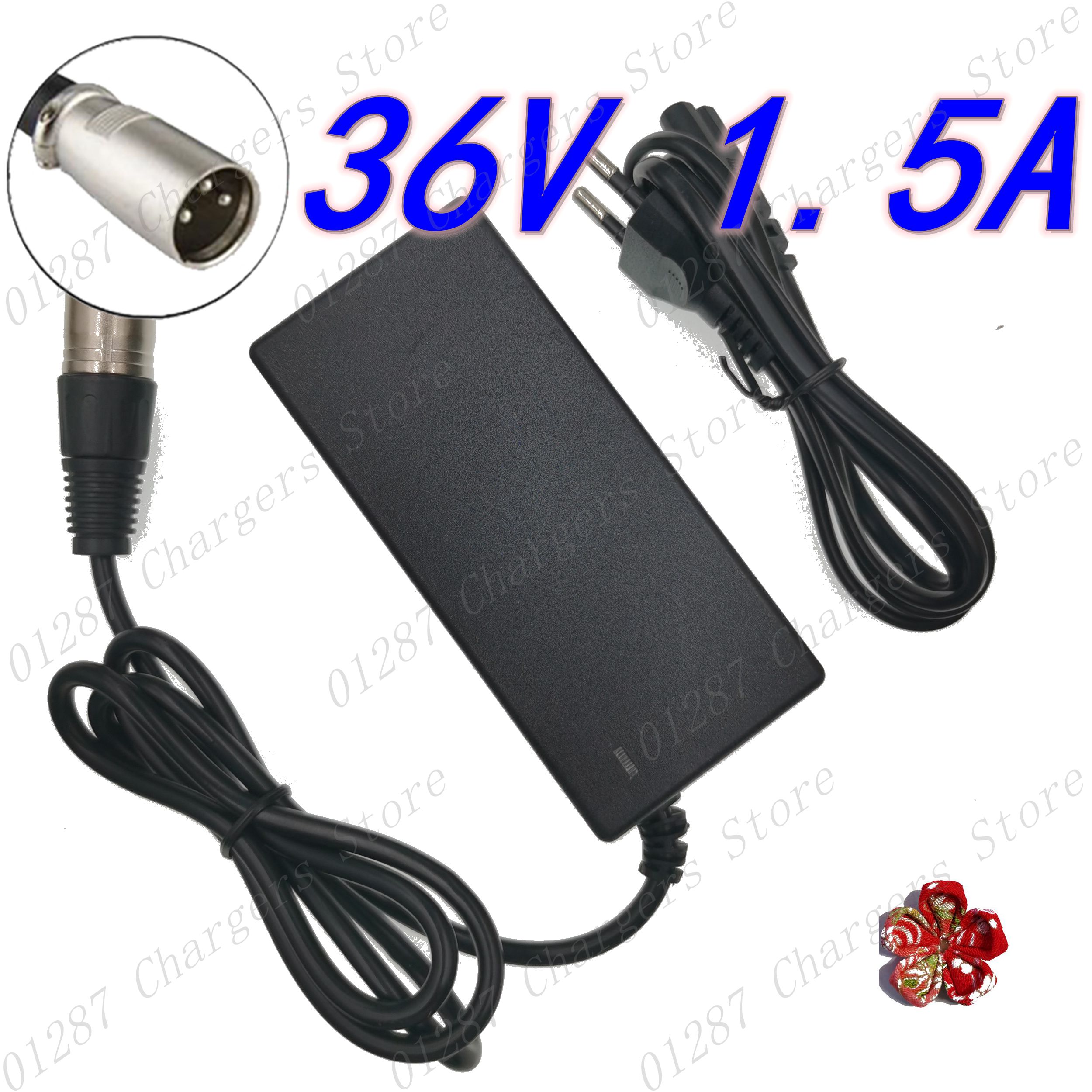 Chargeur de batterie au plomb 36V 1.5A 3 broches XLR pour vélo électrique, trottinette électrique, fauteuil roulant électrique