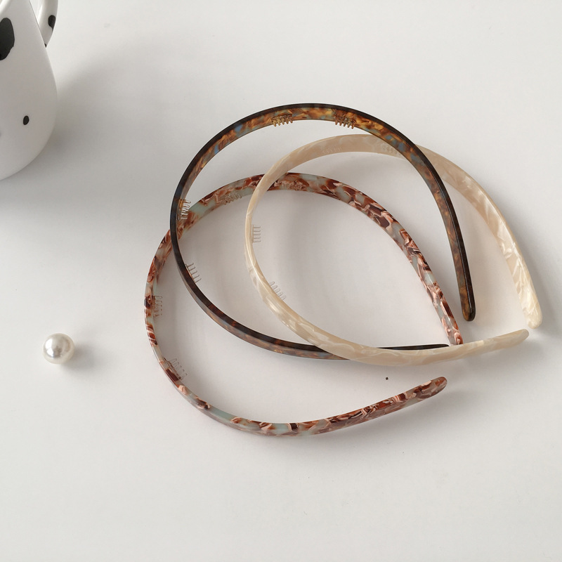 Baru Asetat Piring Headwear Temperamen Sederhana Aksesoris Rambut Gadis Ikat Kepala Tortoiseshell Kecil Segar Perempuan Ikat Kepala Dewasa