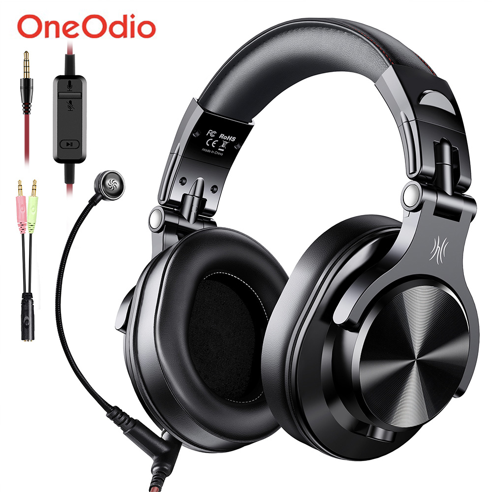 Casque de jeu Oneodio A71M, casque studio DJ, casque stéréo filaire circum-auriculaire avec micro pour PC, PS4, Xbox One, joueurs
