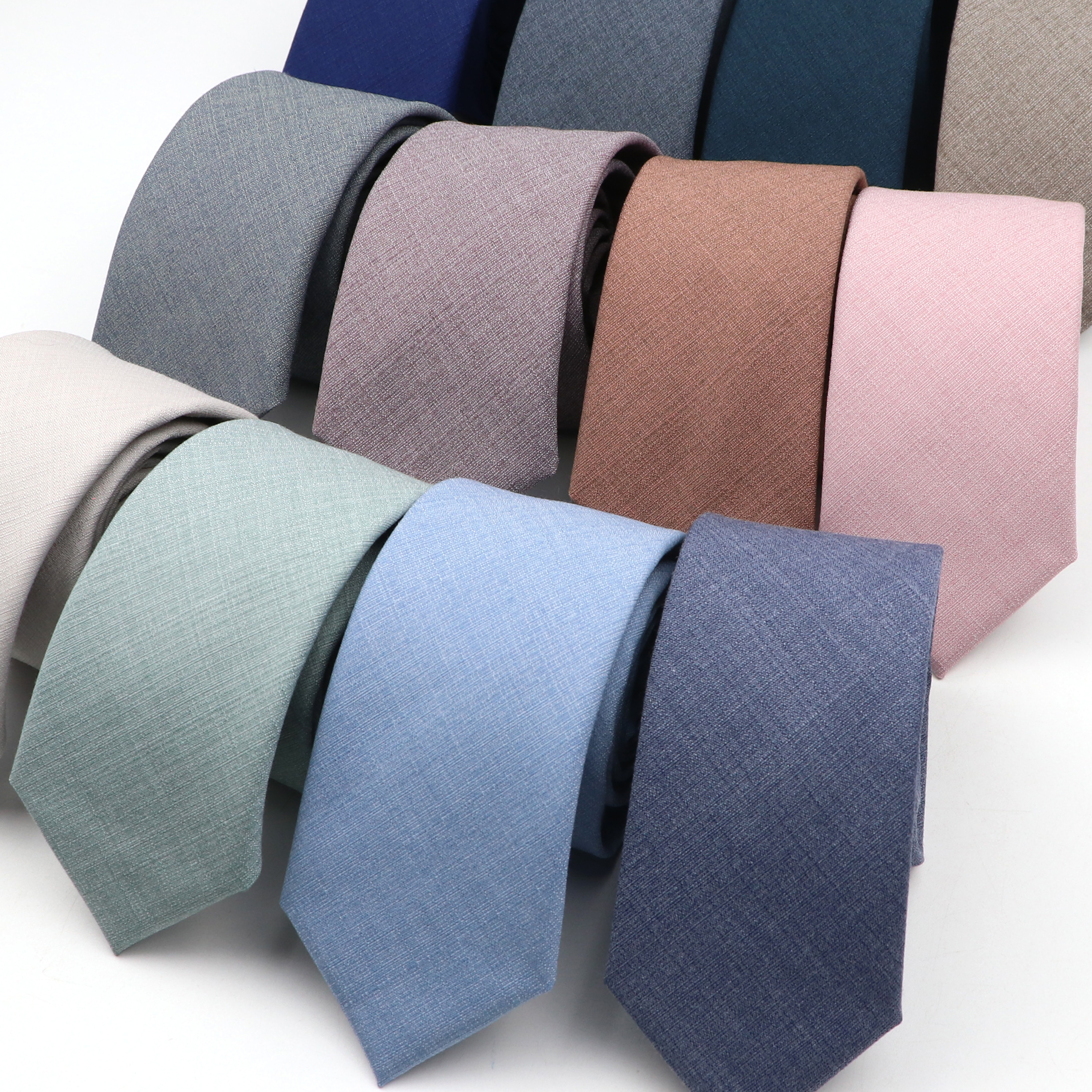 Gravata de pescoço fino monocromática clássica masculina, macia, fina, casual, magra, preta, bege, azul, negócios, jantar de casamento, alta qualidade, nova