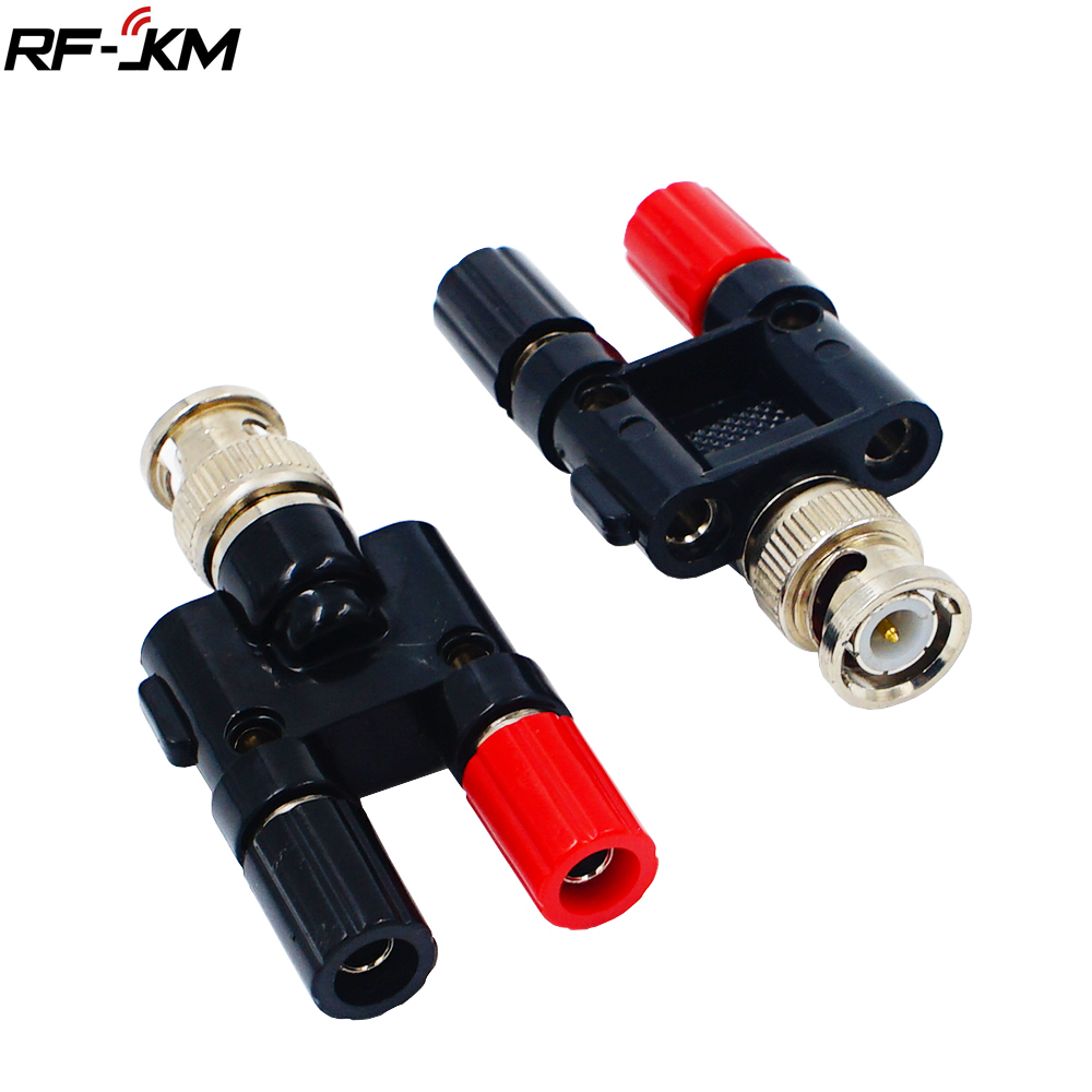 Plug macho bnc para 4mm fêmea e banana dupla, conector conector coaxial de rf 1 peça