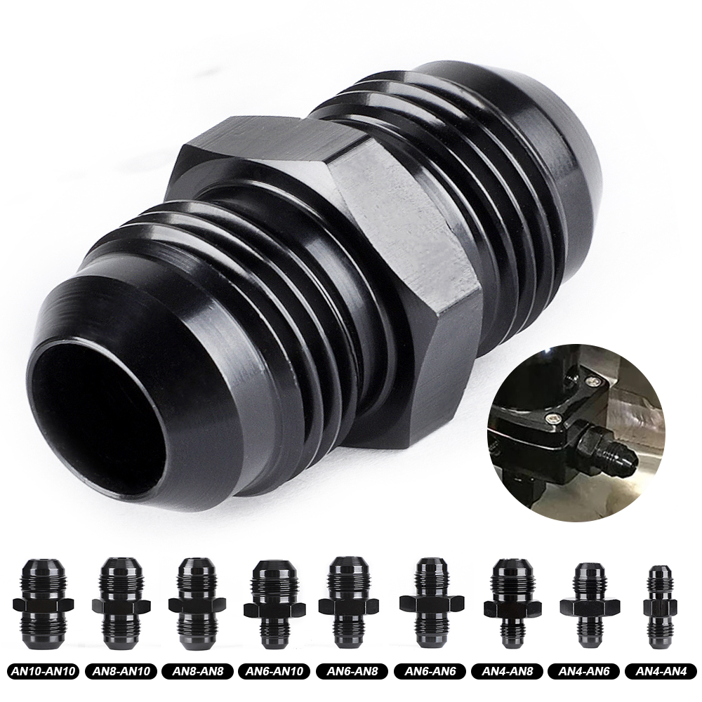 Oil Fuel Hose End Adapter an Straight AN Male To AN Male Coupler AN4 AN6 AN8 AN10 Fittings Aluminum Male Flare AN8 Fitting