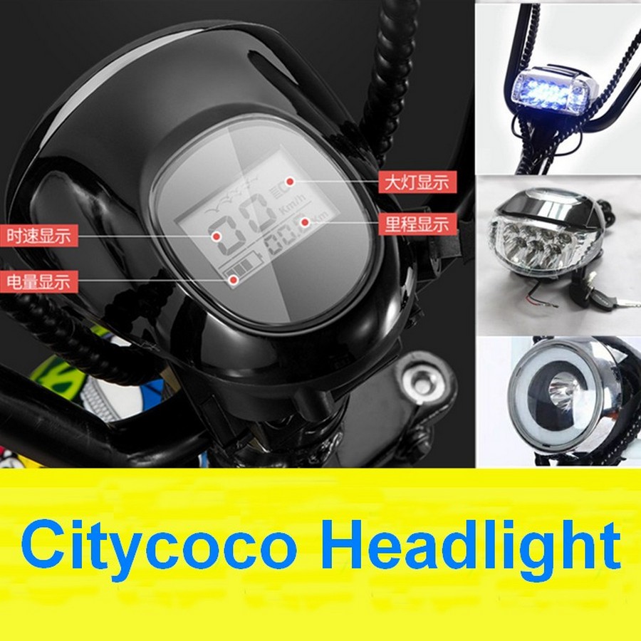 CItycoco phare Bluetooth Instrument à cristaux liquides lumière LED 60V LCD vitesse batterie klaxon pour pièces chinois Halei Citycoco