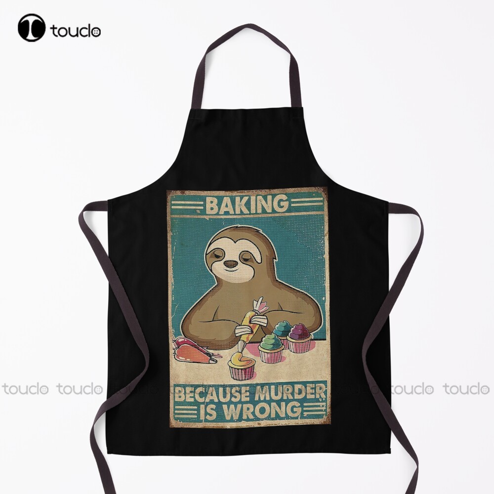 Panggangan Baru Karena Pembunuhan Adalah Salah Sloth Retro Antik Retro Pria Papa Kakek Celemek Bbq Celemek Uniseks