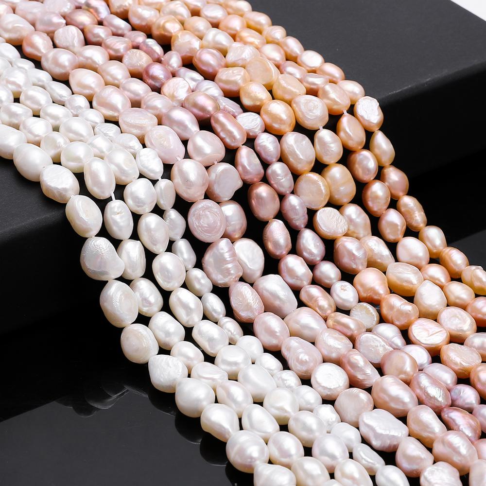Perle di perle d'acqua dolce naturali al 100% fini Perline di forma di riso irregolari bianche rosa per la creazione di gioielli Orecchini collana braccialetto fai da te