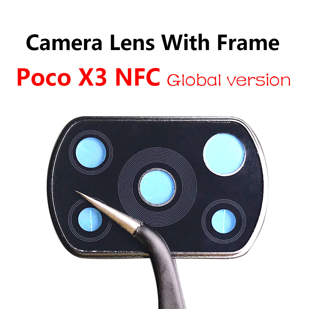 Poco X3 Phía Sau Lưng Camera Kính Cường Lực Với Khung Viền Cho Xiaomi POCO X3 NFC Phiên Bản Toàn Cầu/Poco X3/poco M3 Tế Bào Sửa Chữa Điện Thoại