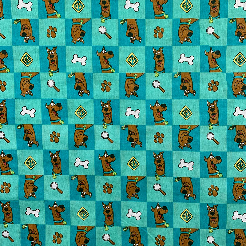 Beau tissu 100% coton, impression numérique à motif de chien de dessin animé vert menthe, matériel de couture, Patchwork de maison bricolage, robe, vêtements