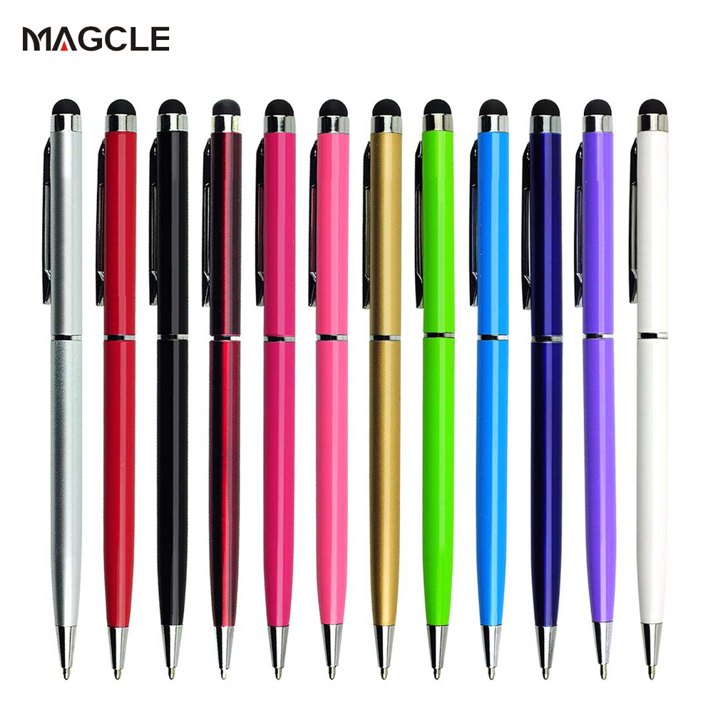Stylets universels 2 en 1 en métal, avec stylos à bille, ручки, pour écran tactile, pour tous les écrans capacitifs, livraison directe, 10 pièces/ensemble
