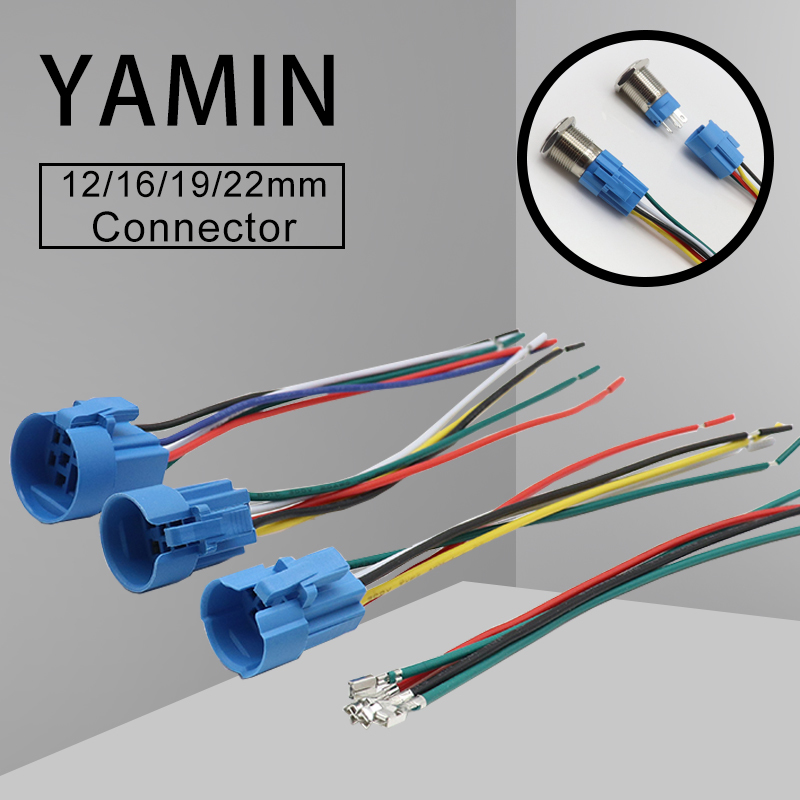 Connector With Wire For 16mm 19mm 22mm Metal Push Button Switch Reset Or Latching LED Lamp (Only Connector)