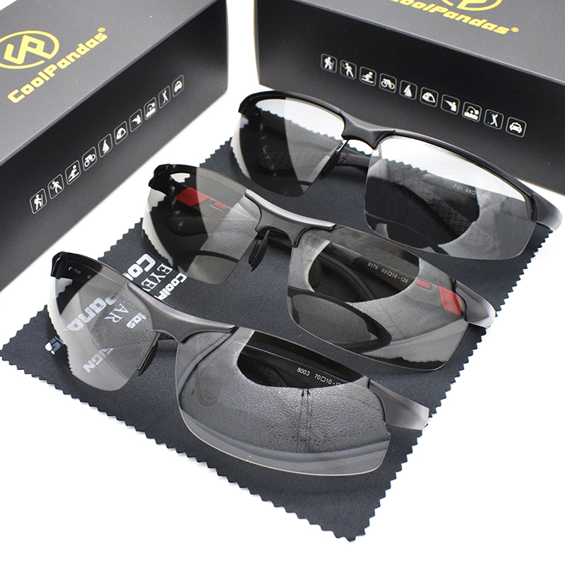 3 pezzi vendita combinata CoolPandas occhiali da sole polarizzati di marca per uomo occhiali da guida fotocromatici donna UV400 gafas de sol