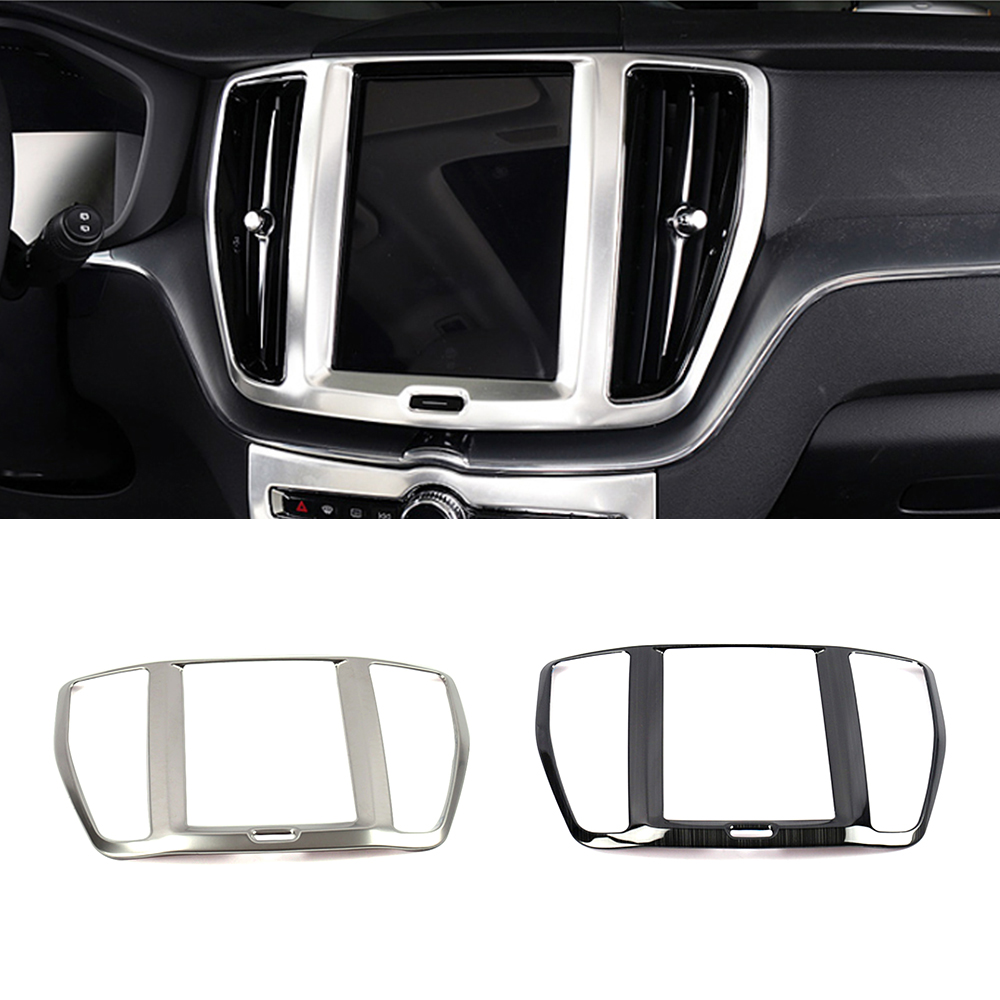 Untuk Volvo XC60 2018-2025 Bingkai Trim Konsol Tengah Interior Navigasi GPS Navigator Bahan Stainless Steel Interior Mouldings