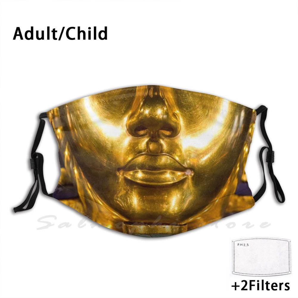 Egito faraó tutankhamon retrato ouro rosto capa engraçado impressão reutilizável pm2.5 filtro máscara facial tutankhamon faraó