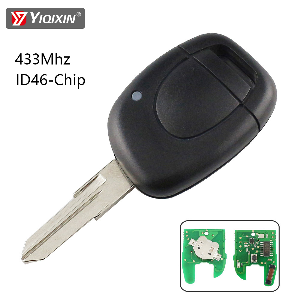 YIQIXIN Afstandsbediening Autosleutel Fit Voor Renault Clio II Master Twingo Kangoo Megane Scenic 1 2 3 Laguna Espace Trafic 1 Knop Blade Chip