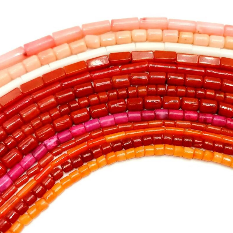 Natürliche Stein Rote Korallen Perlen Unregelmäßigkeit Geometrie Runde Quadratische Form Spacer Perlen Für Schmuck Machen DIY Armband Halskette