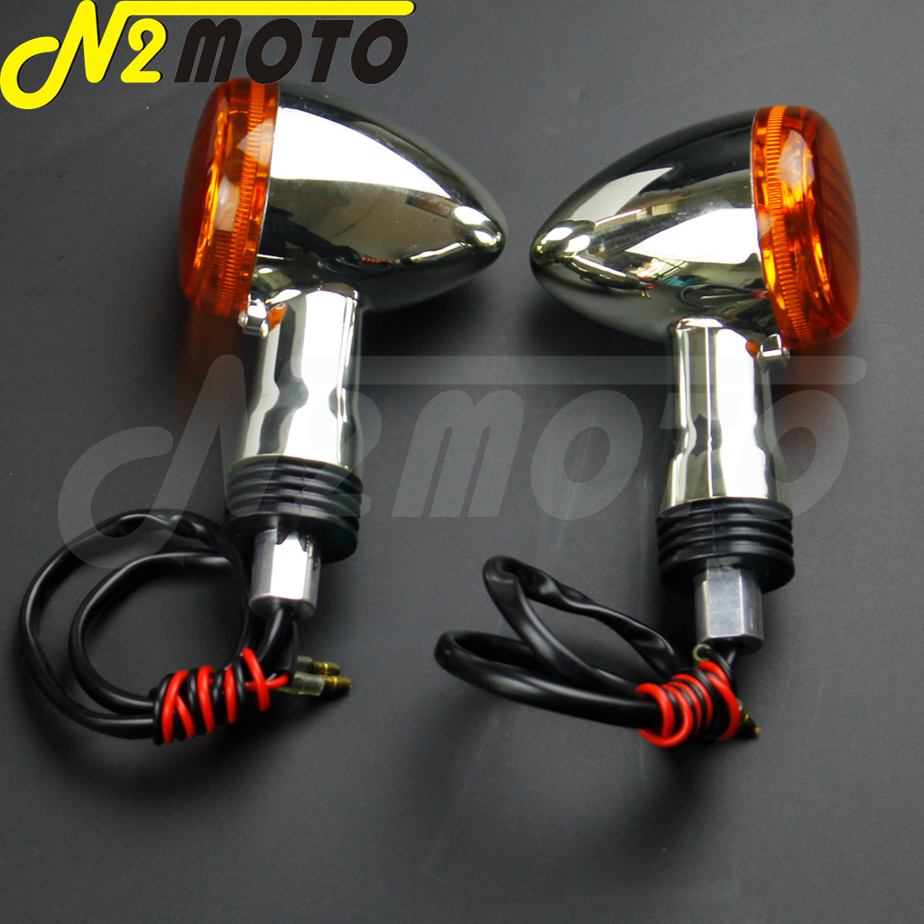 Motorrad 12V Vorne Hinten Blinker Anzeige Licht Chrome Bernstein Anzeige Blinker Blinker Für Suzuki Boulevard M109R 06-15