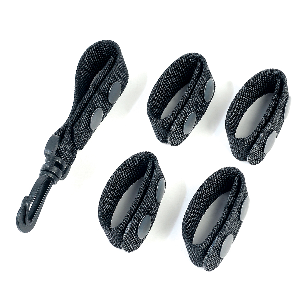 Soporte de cinturón de servicio con broches dobles (Juego de 4) + 1 soporte con Clip de llave de plástico fuerte (1 paquete) para cinturón de seguridad de 2 "y 2 ¼" de ancho