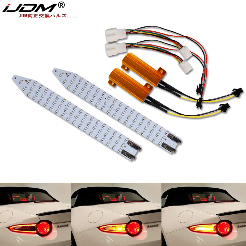 IJDM untuk Mazda MX-5 MK4 ND 2016-2021 LED Penuh Amber Merah Lampu Sinyal Belok Dinamis Berurutan Lampu Belakang Kit Canbus 12V