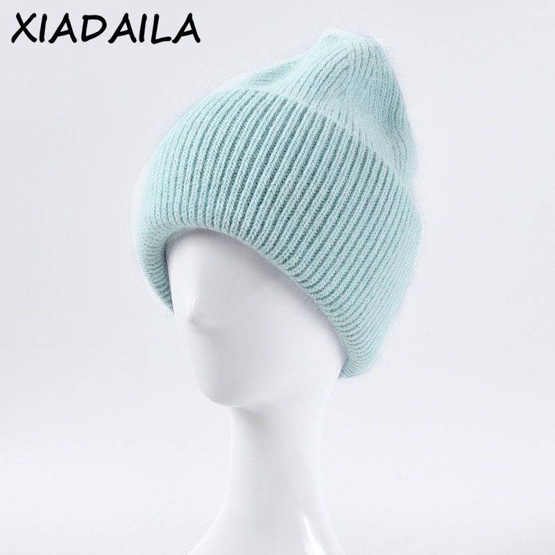 Venda quente chapéu de inverno real pele de coelho chapéus de inverno para mulheres moda quente gorro chapéus feminino sólido adulto capa cabeça boné