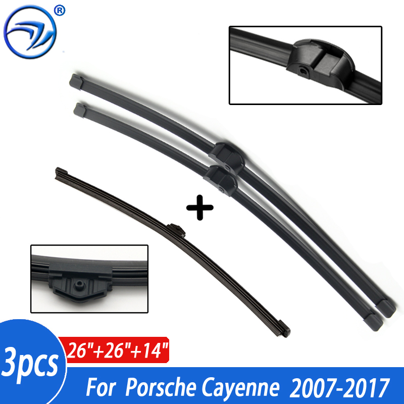 Ruitenwisser LHD RHD Voorste Wisserbladen Voor Porsche Cayenne 2010-2017 Voorruit Voorruit Voorruit 26 "+ 26" + 14"