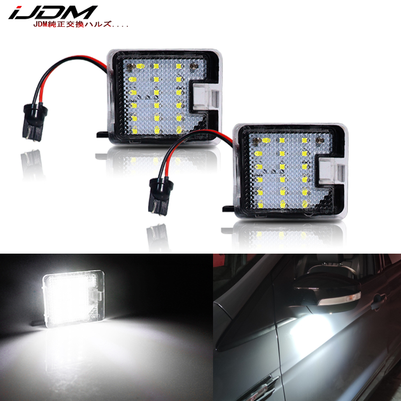 Luz LED debajo del espejo lateral para Ford Focus 3 Kuga 2 s-max WA6 2 Mondeo 4 5 Grand c-max 2 Escape, luz de cortesía para coche, 2 uds.