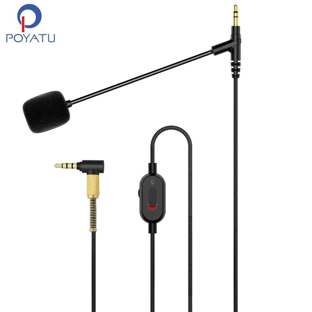 POYATU untuk SONY WH-XB900N WH-CH710N Audio AUX Kabel Skype PS4 Xbox One Audio ClearSpeak Universal Kabel dengan Boom Mikrofon Kabel