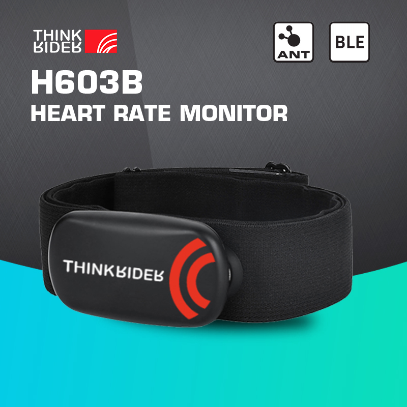 ThinkRider Monitor de ritmo cardíaco correa para el pecho ANT + cinturón Compatible con Sensor de Fitness Wahoo Polar Garmin Connected Cycl