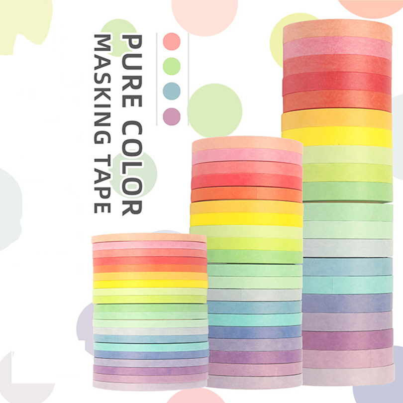 20 pièces ensemble de rubans Washi arc-en-ciel ruban Washi décoratif papeterie coloré 5m 3/5/7.5mm journal de base ruban de masquage adhésif Washitape