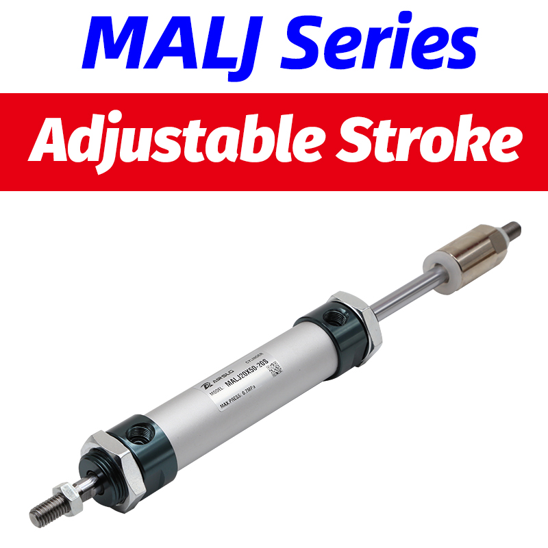 Afr Adjustable Stroke Air Pneumatic Cylinder Double Acting MALJ20X50-25 MALJ25X75-50S MALJ32X100-50S MALJ32X150-50-S