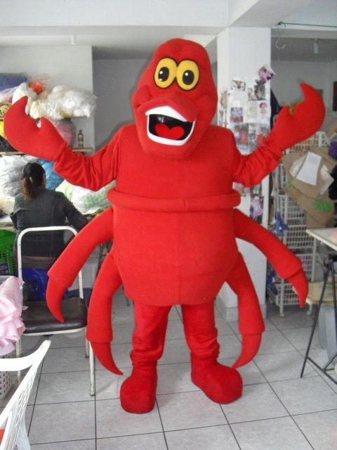 Versi Baru Kostum Maskot Boneka Merah Sebastian Gaun Indah Pesta Ulang Tahun Dewasa Pakaian Cosplay Halloween Pakaian Natal