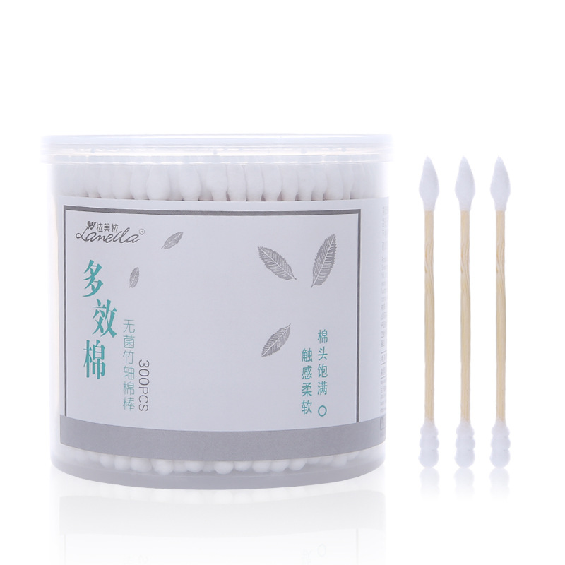 Bộ 300 Đôi Đầu Bông Nữ Trang Điểm Bông Đầu Dụng Cụ Gậy Tre Bông Dùng Một Lần Nụ Bông Cho trang Điểm