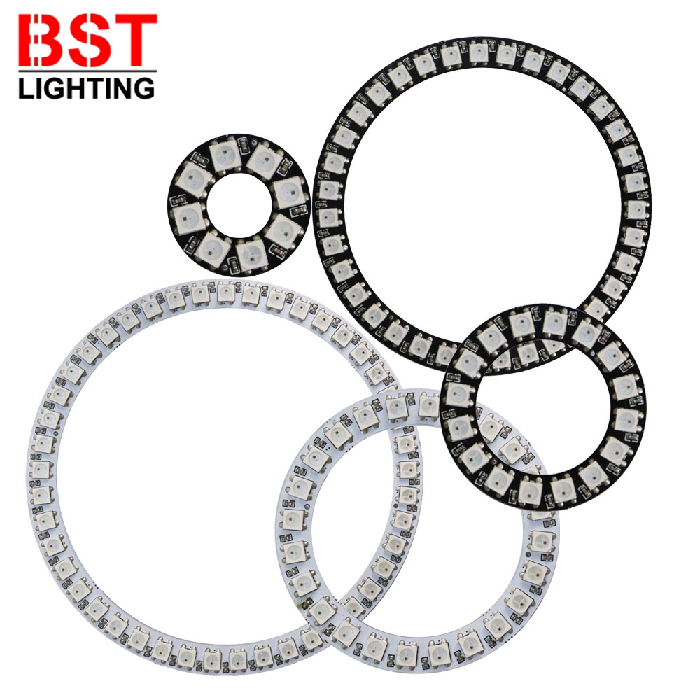 Anillo direccionable individualmente de píxeles LED WS2812B, 8/16/24/35/45Leds WS2812, módulos de luz LED circulares a todo Color integrados IC DC5V