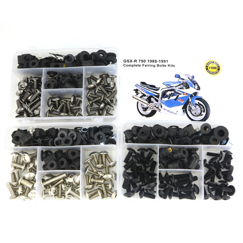 Fit สําหรับ Suzuki GSX-R 750 1988-1991 GSXR750 รถจักรยานยนต์เต็มรูปแบบ Fairing Bolts Kit สกรูเหล็ก Fairing คลิปครอบคลุมสลักเกลียว