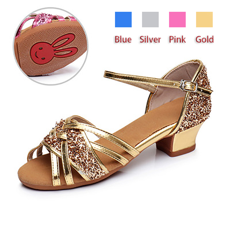 Con Vũ Giày Cho Bé Gái/Trẻ Em/Nữ Phòng Khiêu Vũ Latin Giày Nữ Hiện Đại Tango Salsa Giày Sandal Nhảy Múa Giày 3.5CM Gót Thấp