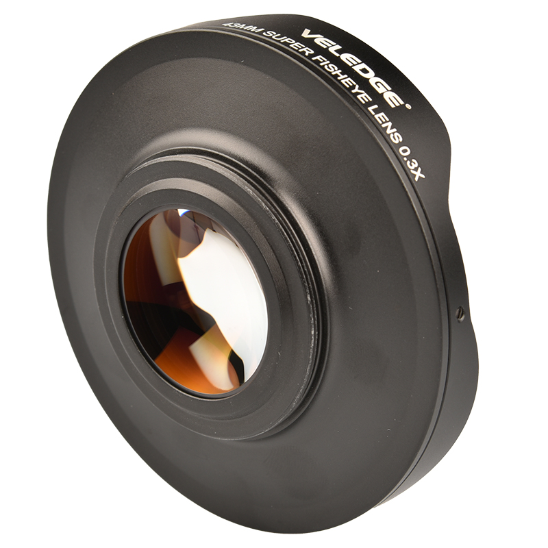 VELEDGE Fisheye เลนส์37มม./43มม.0.3X HD เลนส์ฟิชอายมุมมองกว้างอะแดปเตอร์ Hood สำหรับกล้องกล้องวิดีโอ