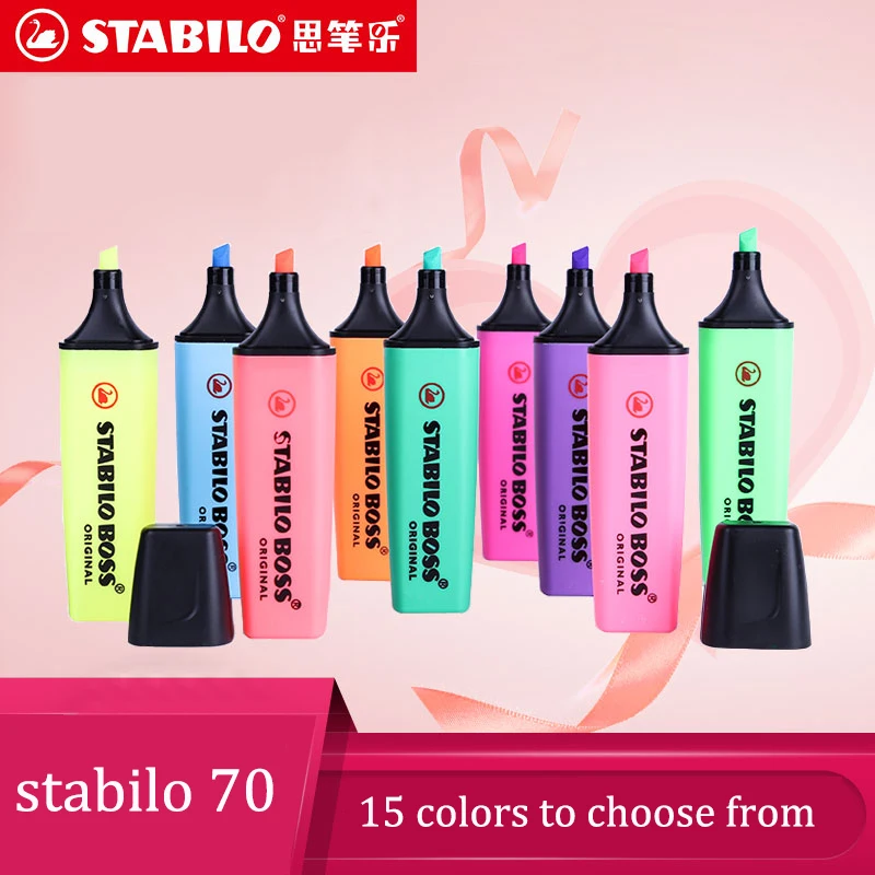 Немецкий маркер-текстовыделитель Stabilo 70, ярких цветов, на водной основе