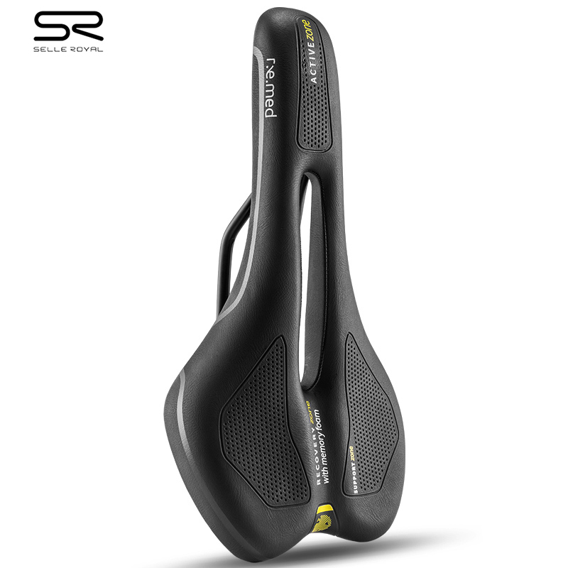 SELLE ROYAL-Selle de vélo respirante en mousse à mémoire de forme, avec coussin éponge, amortisseur de chocs, unisexe, noire