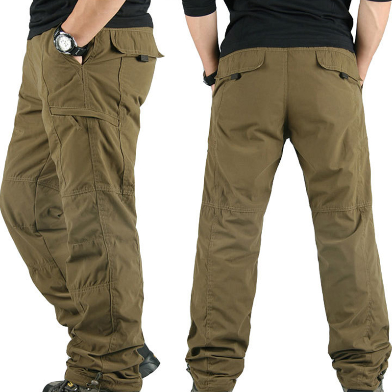 Männer Cargo Hosen Winter Casual Warm Verdicken Fleece Hosen Männer Baumwolle Multi Taschen Hosen Männlichen Outdoor Sport Hosen MY327