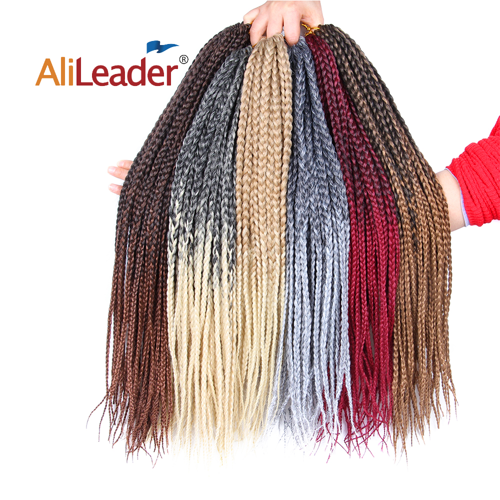 AliLeader Tổng Hợp 12 16 20 24 30 Inch 22 Sợi/Gói Móc Dây Bện Ombre Bện Tóc Móc Hộp Dây Viền Bèo tóc Tóc