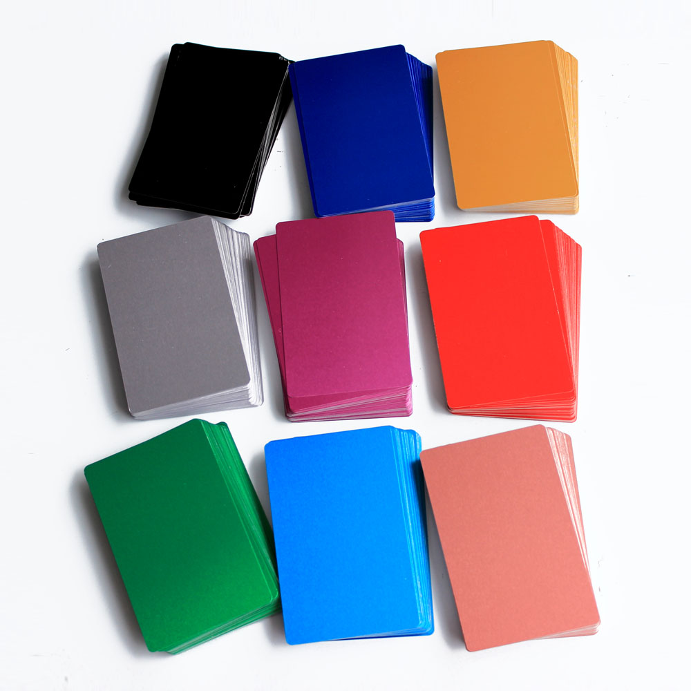 100 stuks blanco metalen visitekaartje 0,2 mm dikte aluminium blanks kaart DIY laserprinten