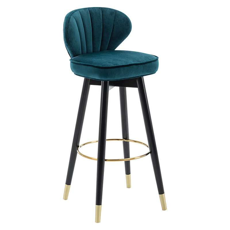 Nordic Light luxe massief houten barkruk, roterende Amerikaanse kinderstoel, moderne minimalistische barstoel met rugleuning
