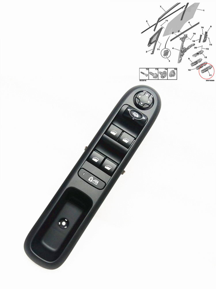 Window regulator switch 96650621ZD 98019434ZD 98019433ZQ 6490X6 For Peugeot 3008 / 5008
